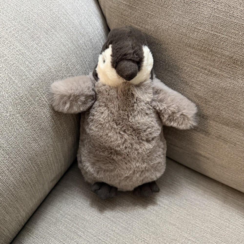 Jellycat Little Percy Penguin 9" Gray Black Plush Stuffed Animal Rare Retired